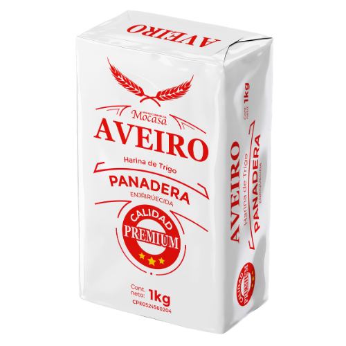 Harina de Trigo Panadera Aveiro PREMIUM en Empaque de 1 kg para uso domestico